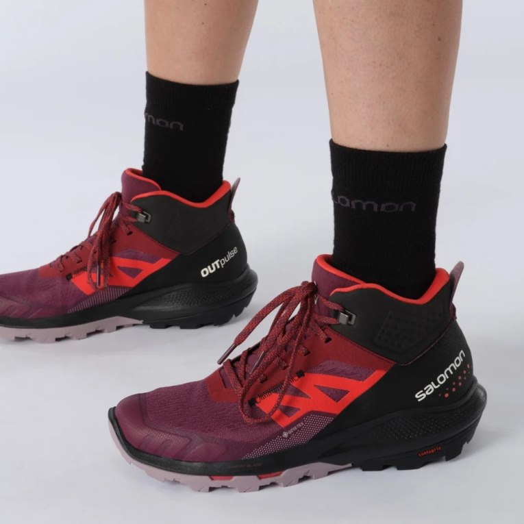 Salomon Outpulse Stredne GTX Turisticka Obuv Damske Fuchsie Červené Čierne | SK 2GCOWR